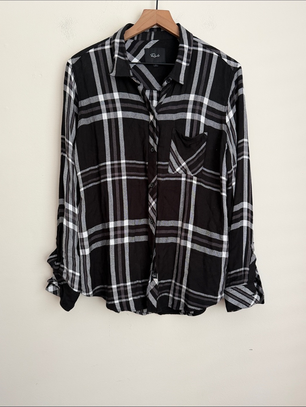 RAILS Hunter Plaid Shirt M Black Storm Parchment